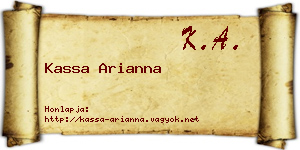 Kassa Arianna névjegykártya